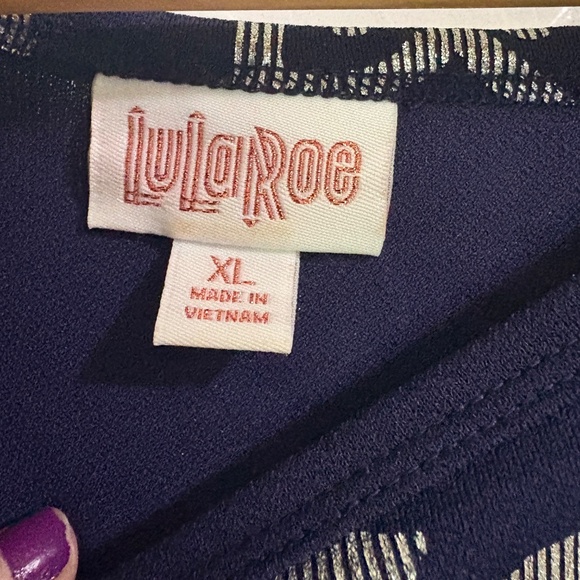 Beautiful party dress purpley silver lularoe xl hi low floral - Picture 2 of 5